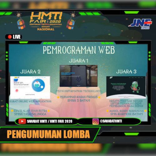 1st Place Web Programming HMTI Fair